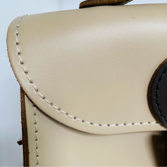 Brit-Stitch Half -Pint Satchel Cream Leather Bag Crossbody NWOT - Picture 6 of 12